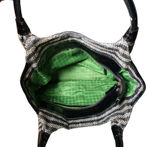 Kate Spade NY Stevie Shoulder Bag Woven Stripe Patent Leather REFURBISHED - Picture 10 of 16